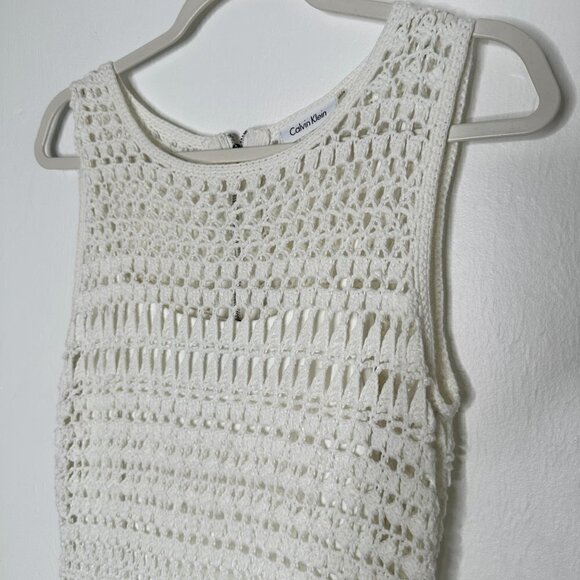 Calvin Klien Crocheted Lined Sleeveless Dress Size M - Picture 2 of 6